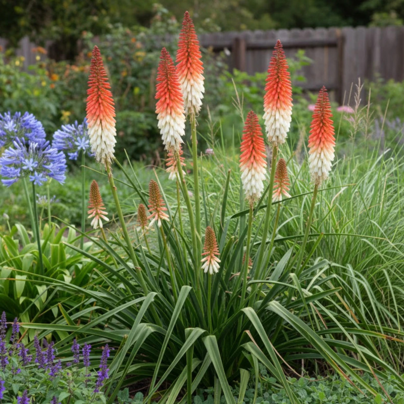 Kniphofia, Tison de Satan Orange Vanilla Popsicle®