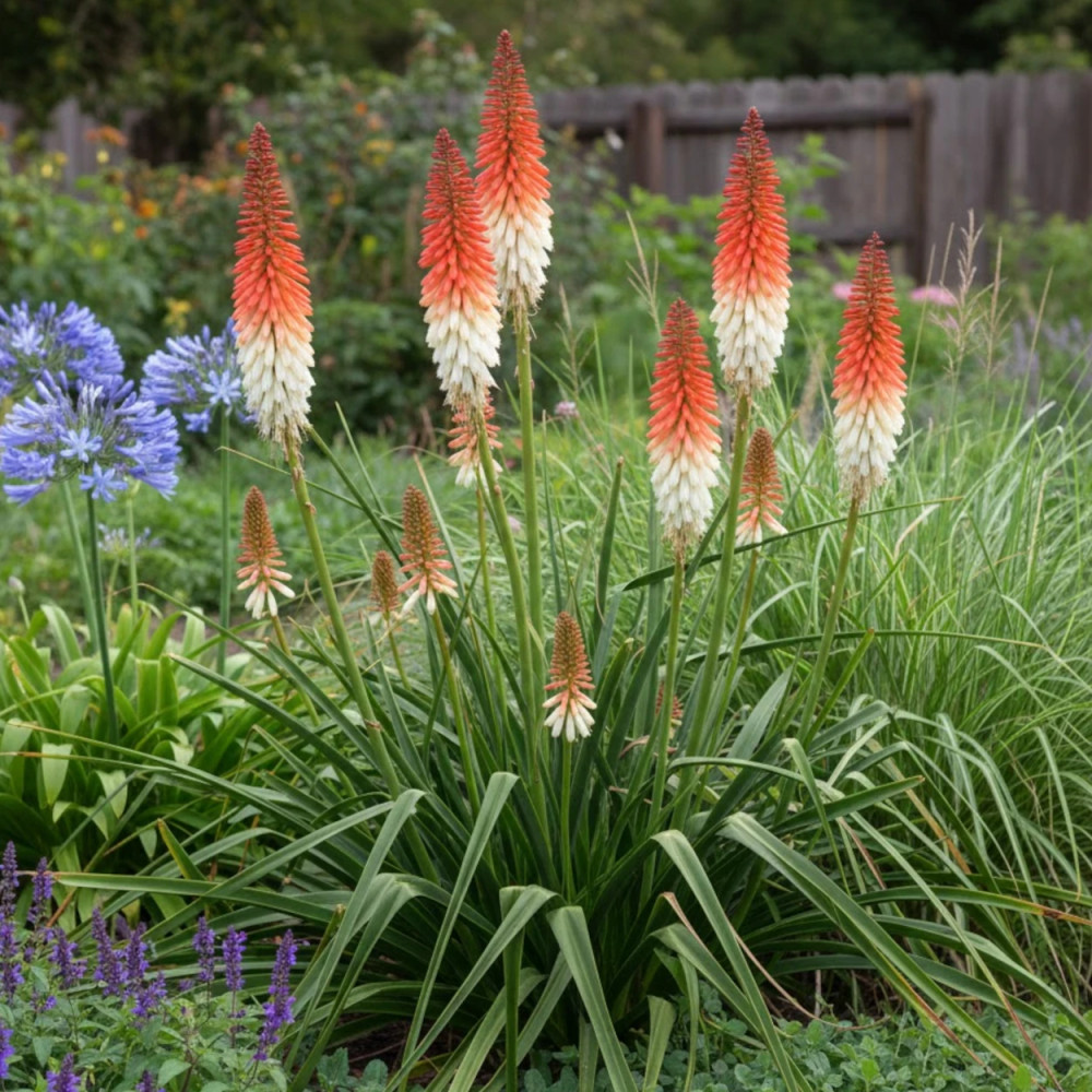 Kniphofia, Tison de Satan Orange Vanilla Popsicle®