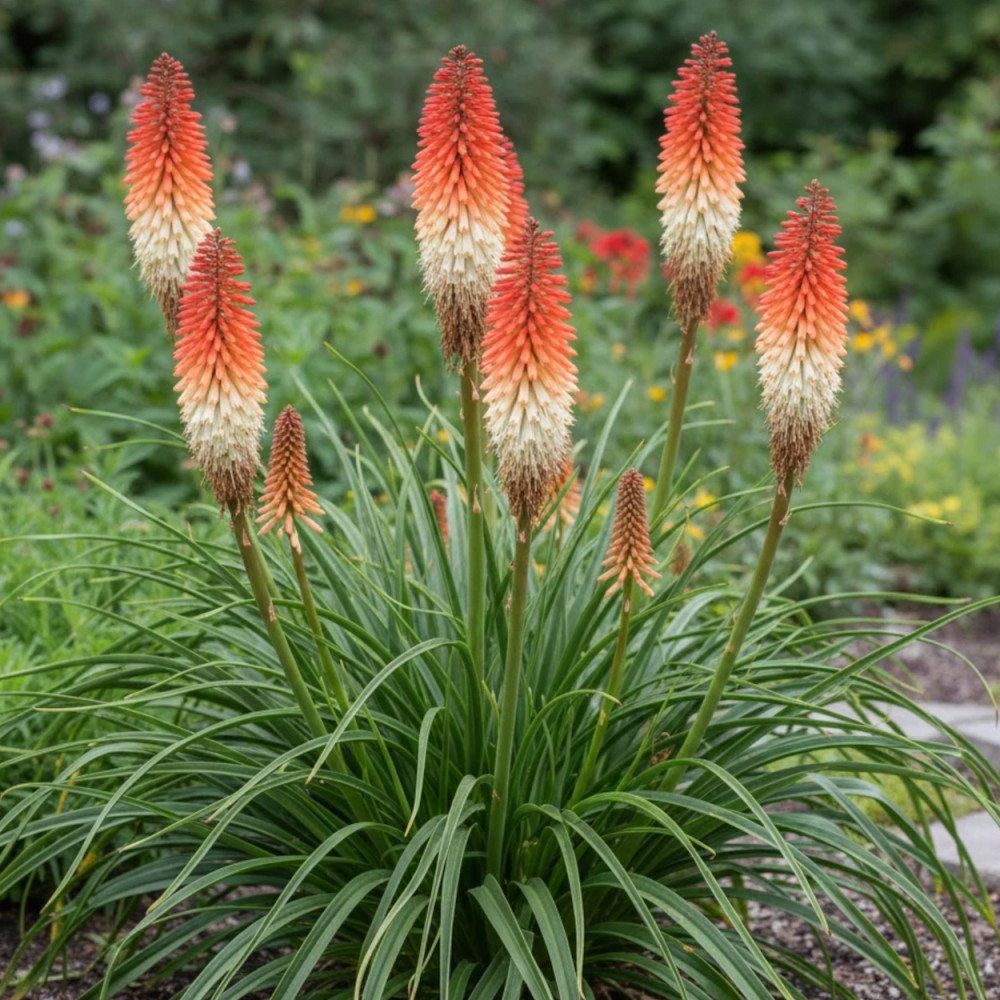 Kniphofia, Tison de Satan Orange Vanilla Popsicle®