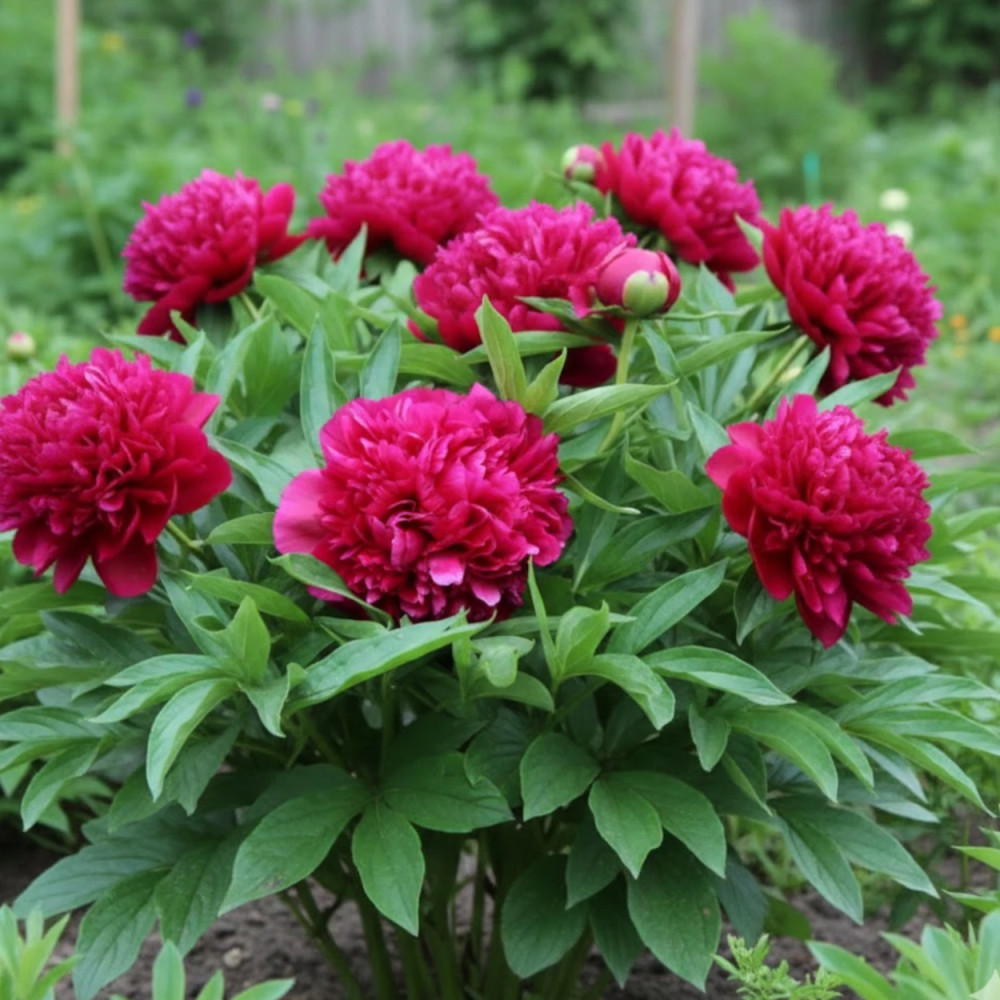 Pivoine Adolphe Rousseau : Pivoine Herbacée Rouge Sombre