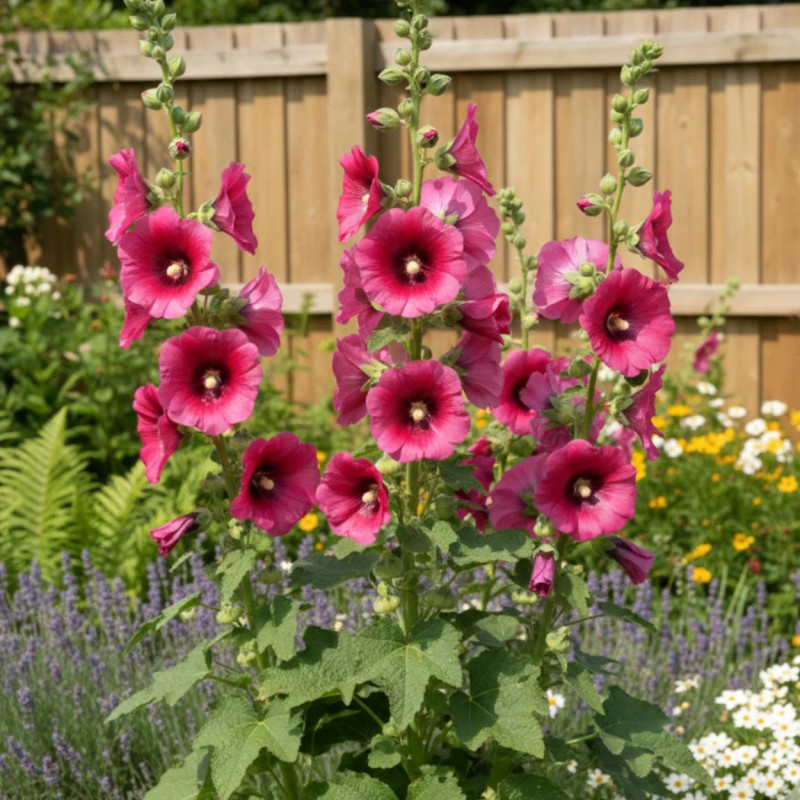Rose trémière Halo Cerise