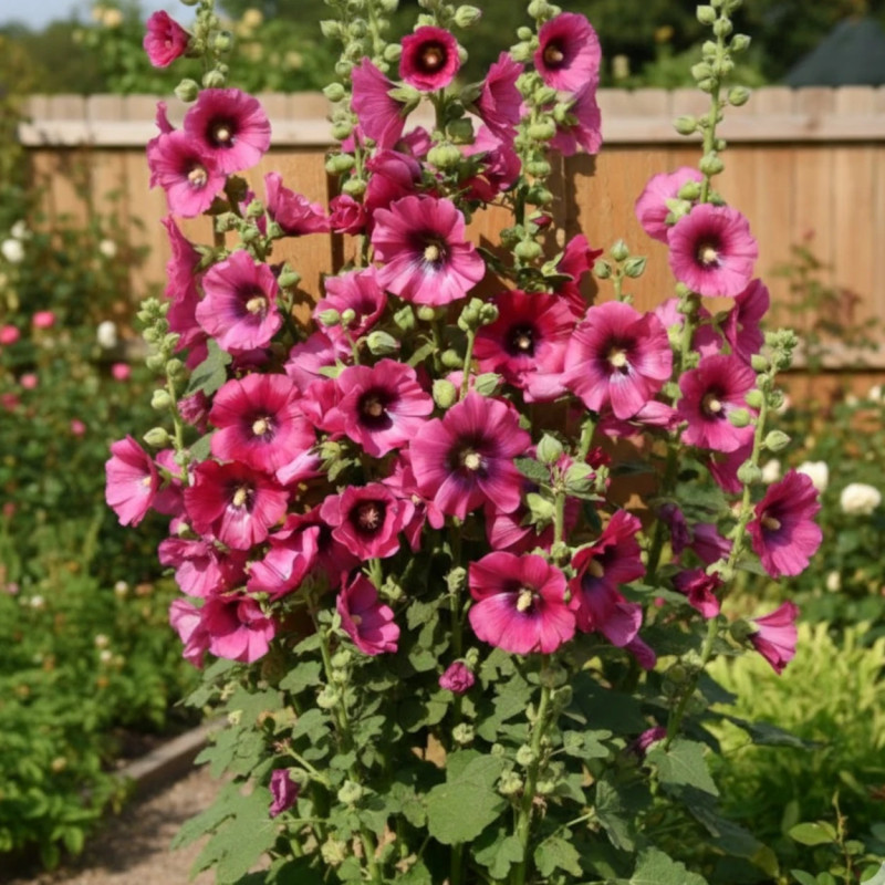 Rose trémière Halo Cerise