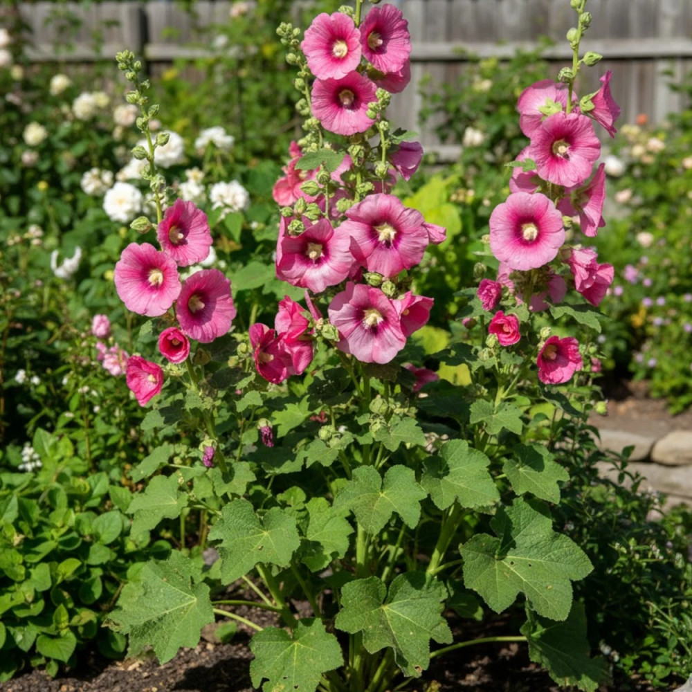 Rose trémière Halo Pink