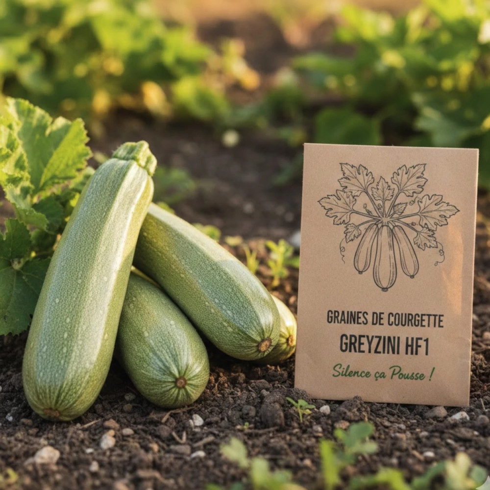 Graines de Courgette Greyzini Hf1 - Silence ça Pousse !