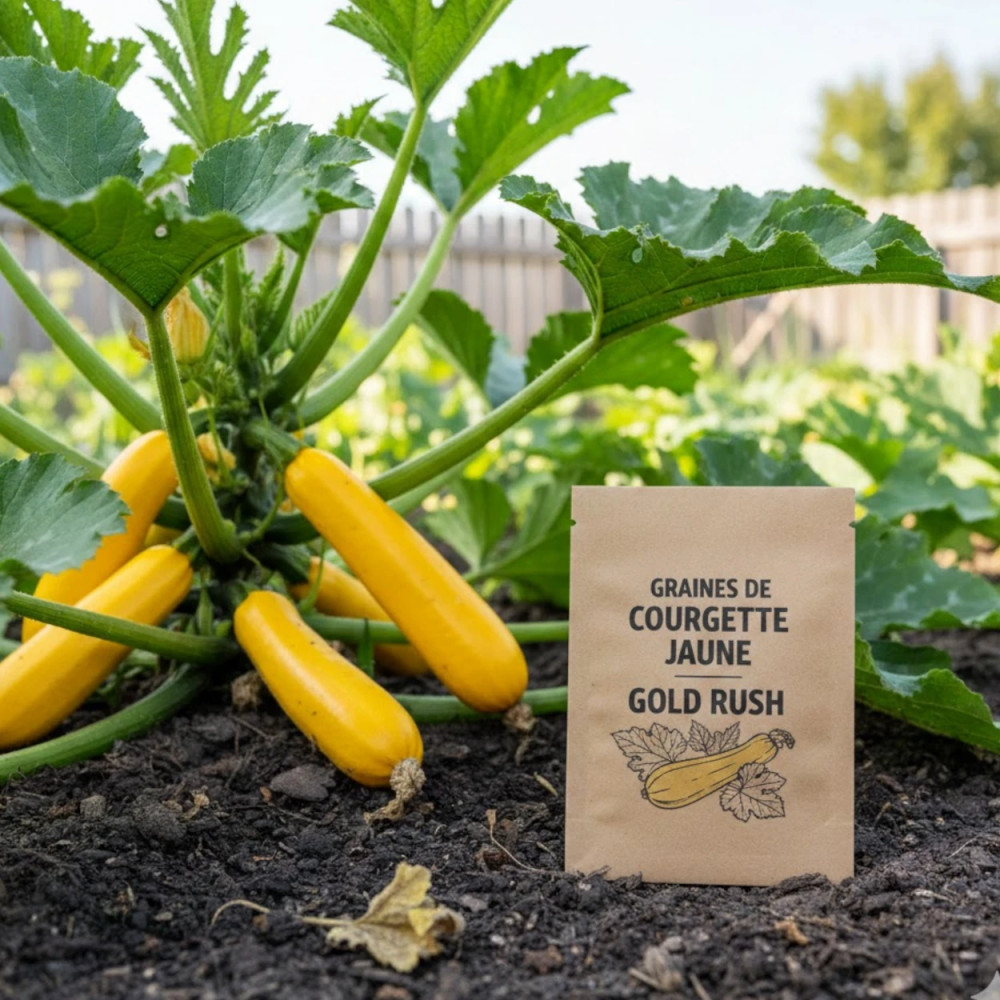 Graines de Courgette Jaune Gold Rush Graines de Courgette Jaune Gold Rush