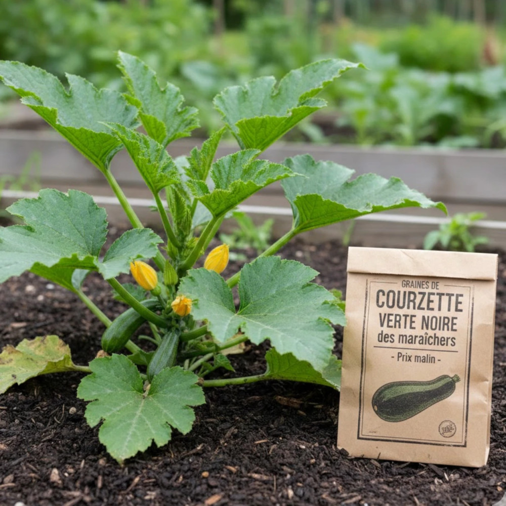 Graines de Courgette Verte noire des maraîchers - Prix malin Graines de Courgette Verte noire des maraîchers - Prix malin