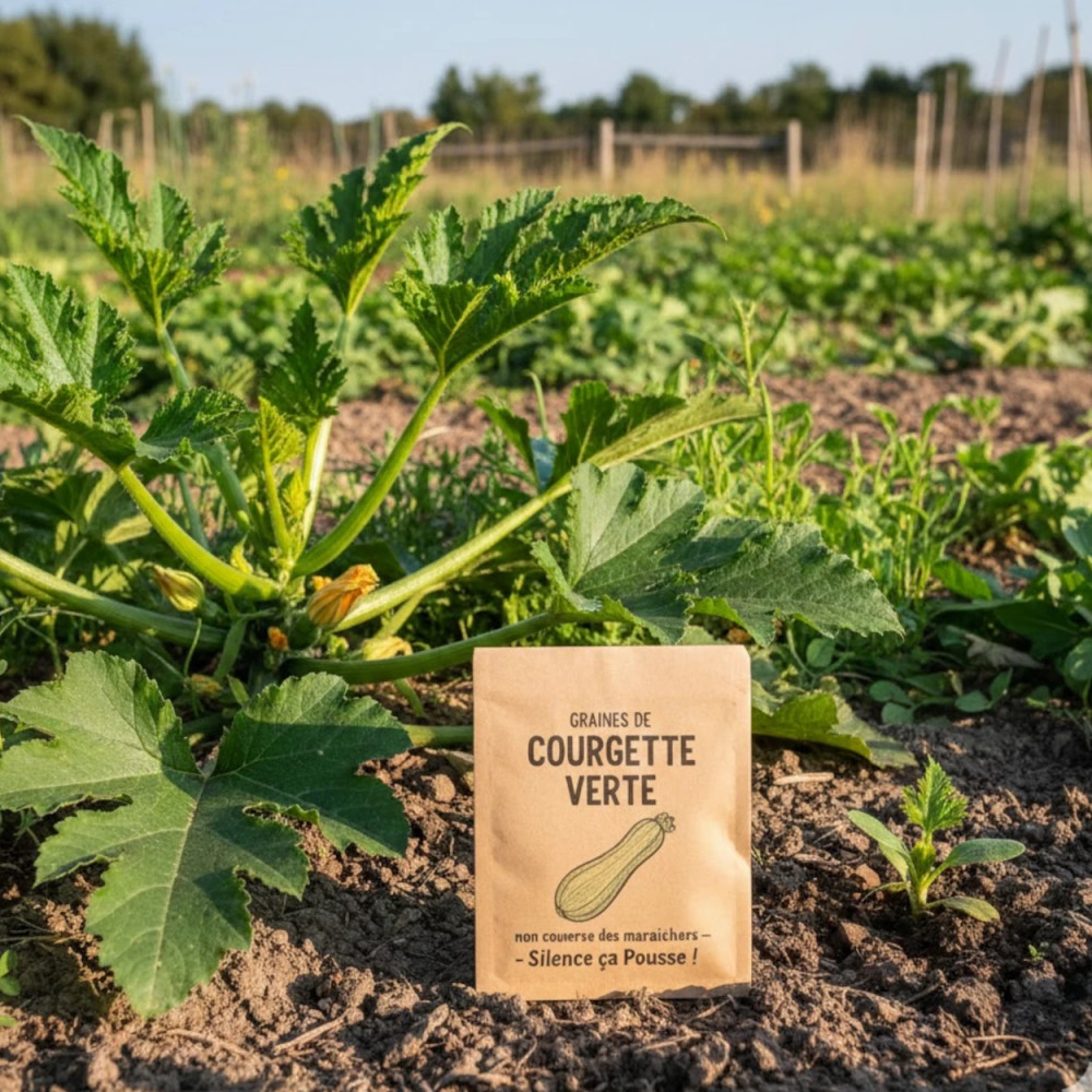 Graines de Courgette Verte non coureuse des maraîchers - Silence ça Pousse ! Graines de Courgette Verte non coureuse des maraîchers - Silence ça Pousse !