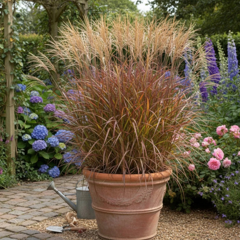 Miscanthus, Roseau de Chine Dronning Ingrid