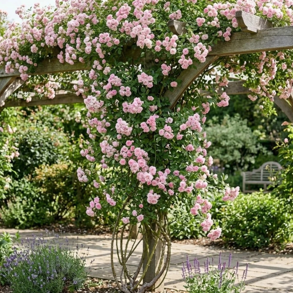 Rosier liane Banksiae Rosea