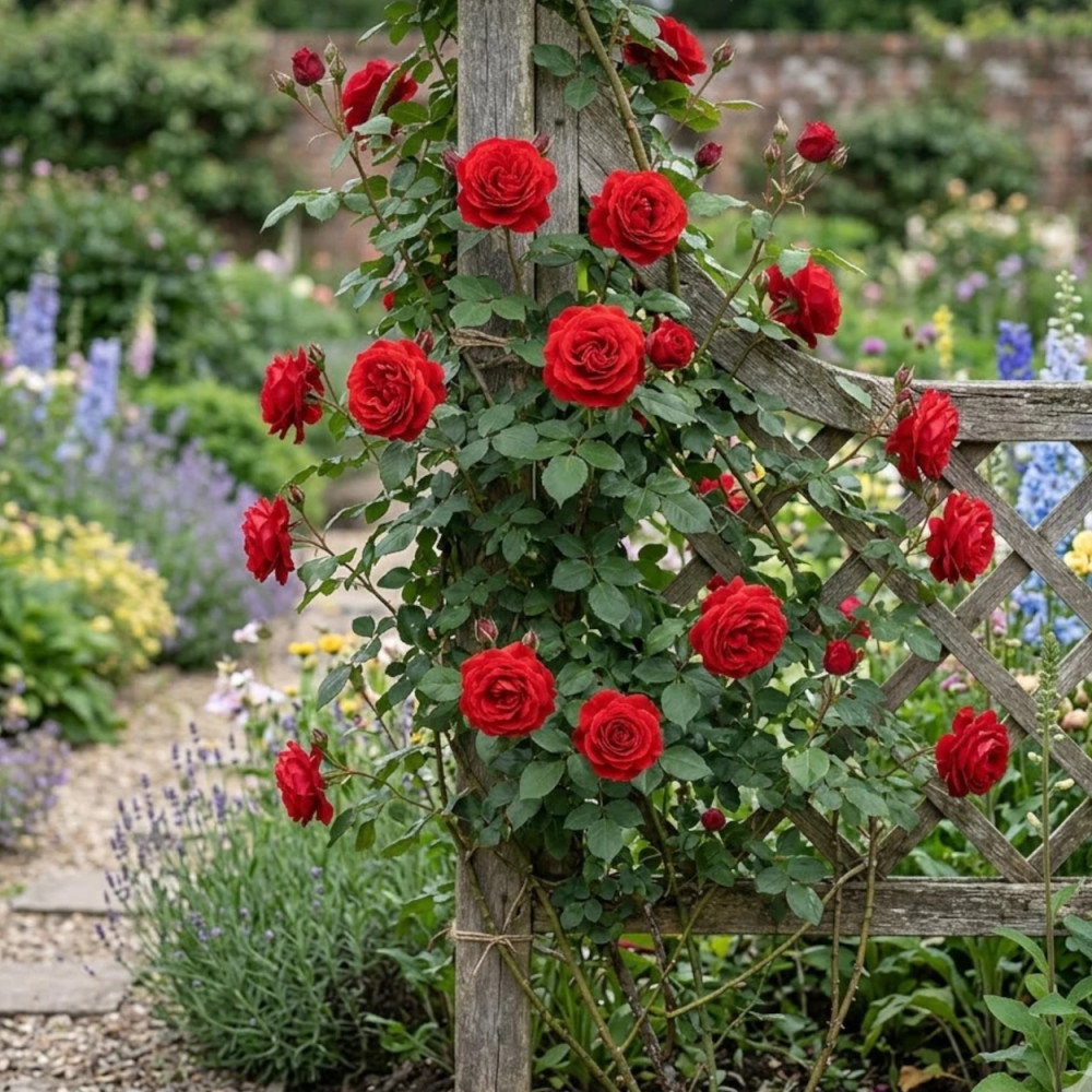 Rosier grimpant Liliana® 'Delgrouge'