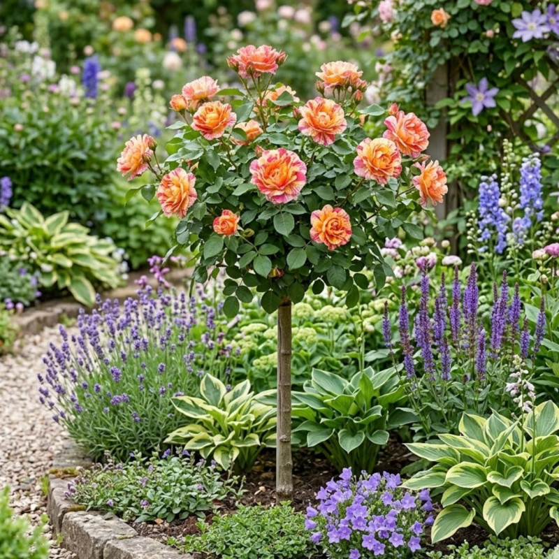 Rosier 1/2 tige Claude Monet® 'Dacdesa'