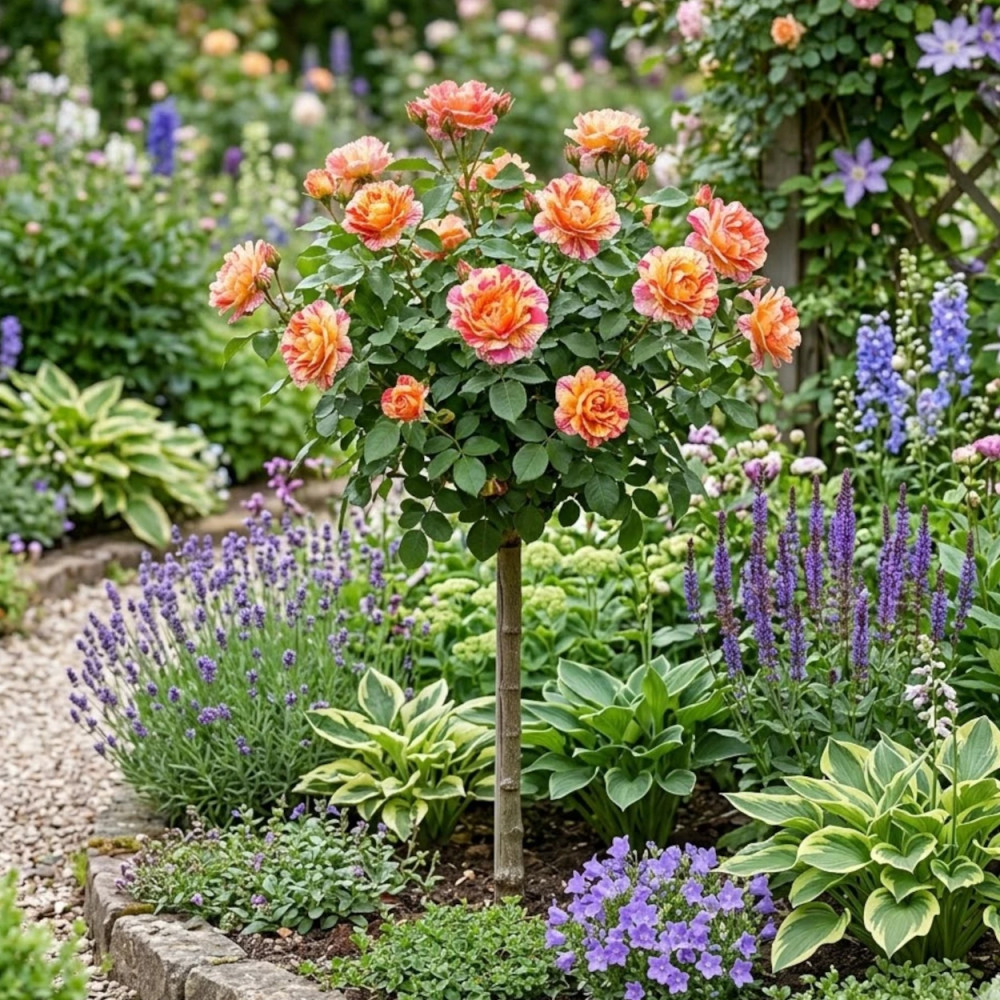 Rosier 1/2 tige Claude Monet® 'Dacdesa'