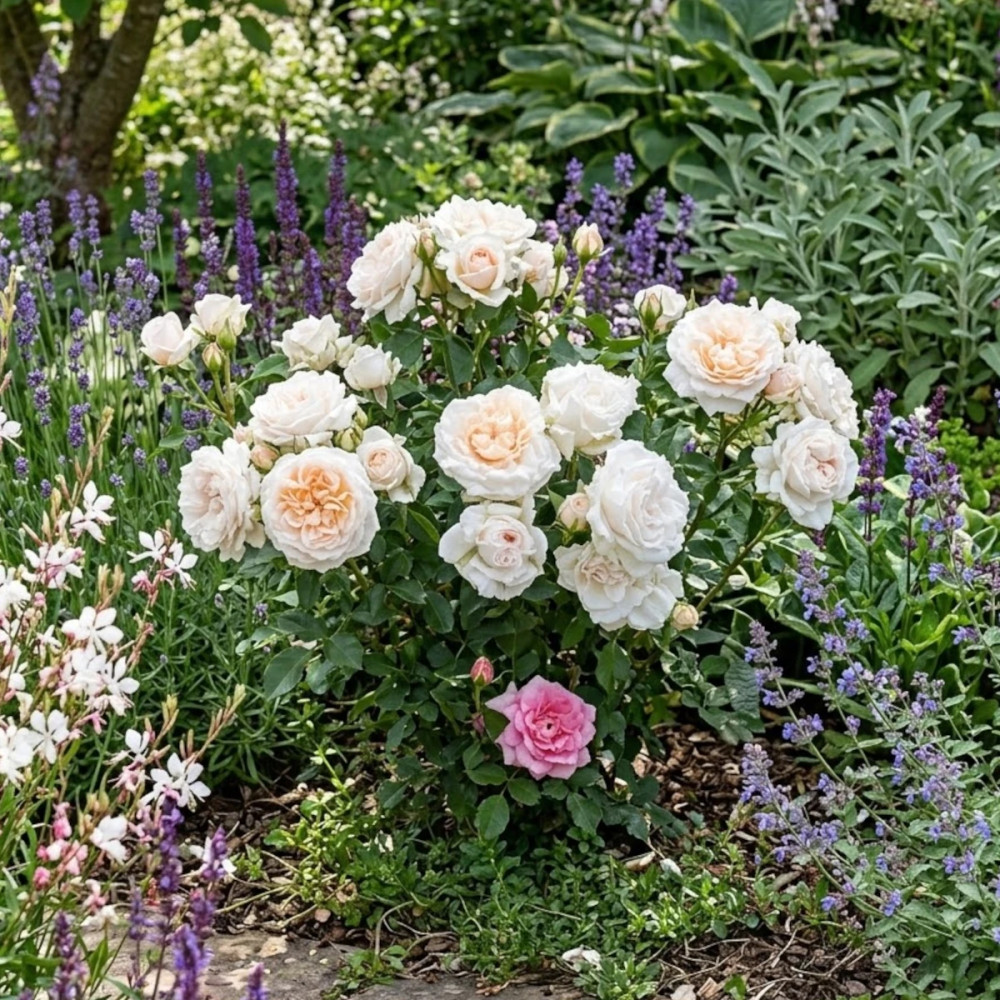 Rosier à fleurs groupées Crémet d'Anjou® - SILENCE, ça pousse !