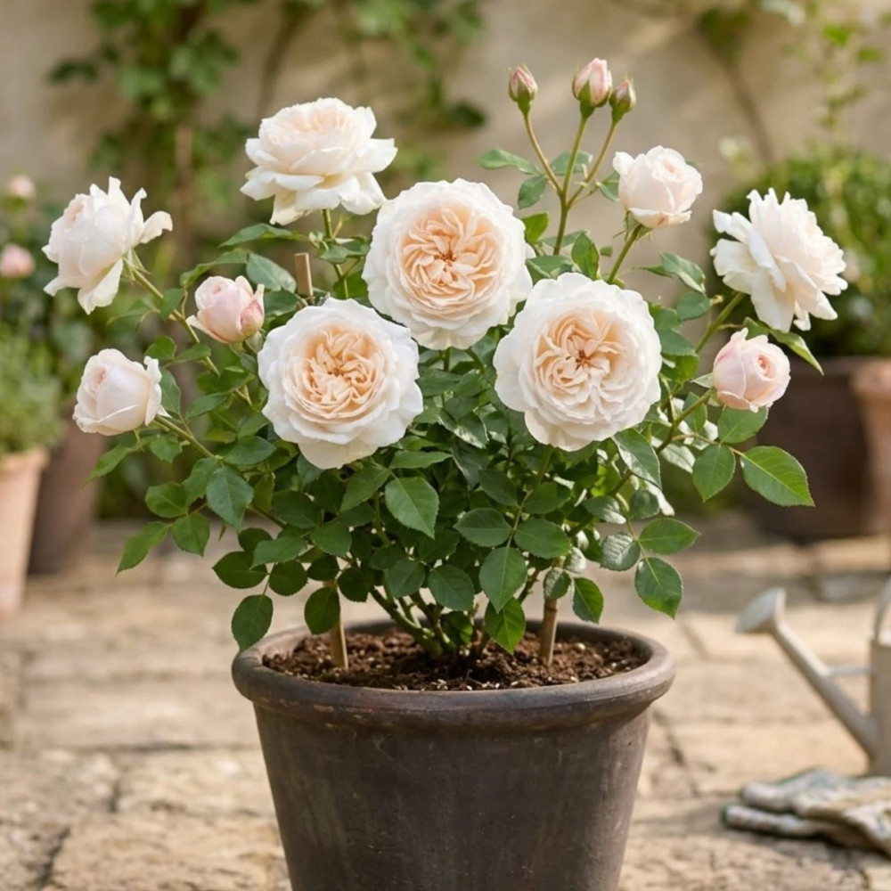 Rosier à fleurs groupées Crémet d'Anjou® - SILENCE, ça pousse !