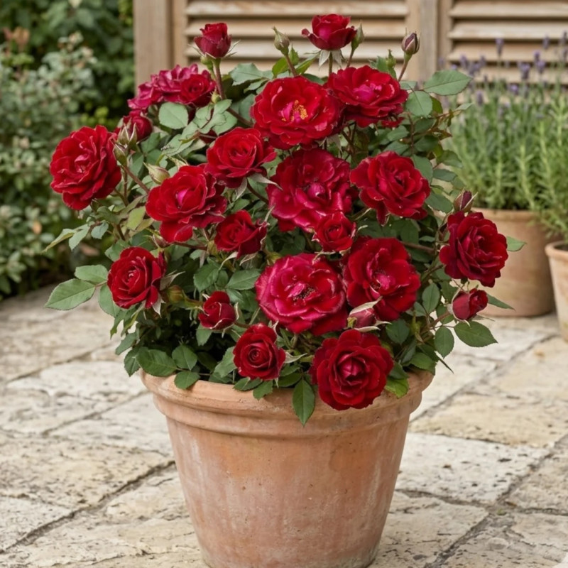 Rosier à fleurs groupées Ruby Pin's® - SILENCE, ça pousse !