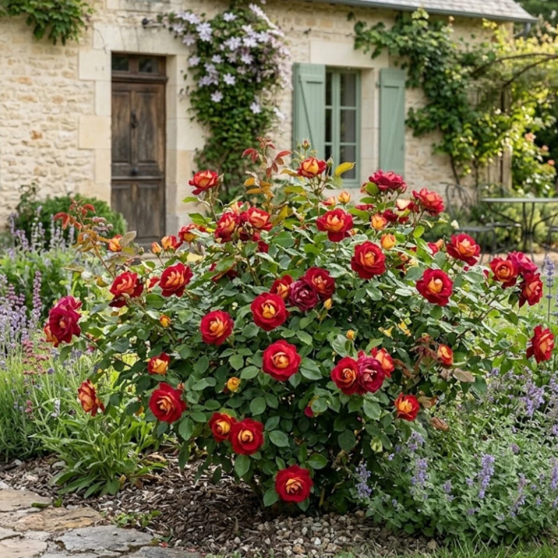 Rosier à grandes fleurs Ketchup & Moustard® 'WEKzazette'