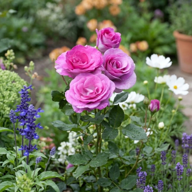 Rosier à grandes fleurs Violette Parfumée