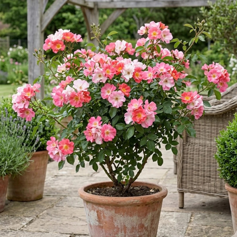 Rosier à fleurs groupées Alex Lutz® 'Evetricol'