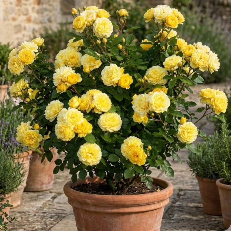 Rosier à fleurs groupées Anny Duperey® 'Meitongas' Rosier Yellow MEILOVE®
