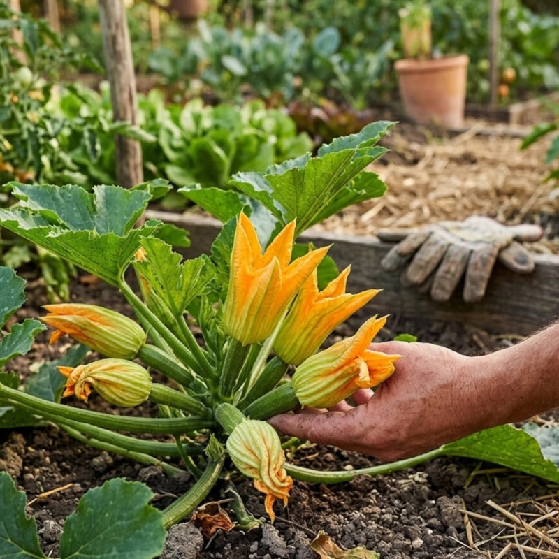 Plant de Courgette à fleurs Gabbiano HF1