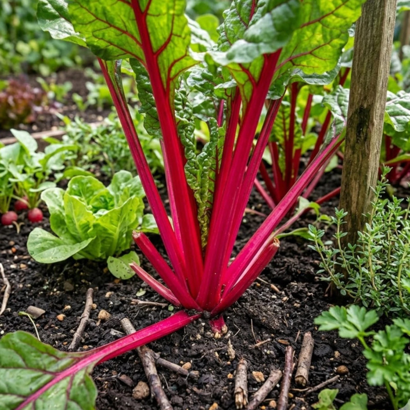 Plants de Poirée Rhubarb Chard à Carde Rouge
