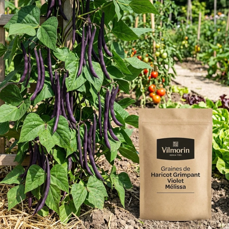 Graines de Haricot Grimpant Violet Mélissa - Vilmorin