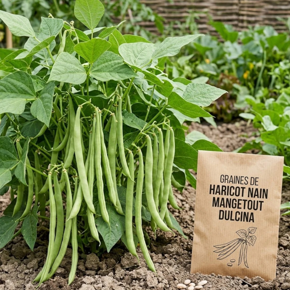 Graines de Haricot Nain mangetout Dulcina