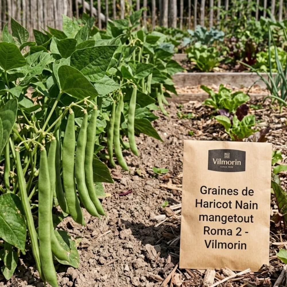 Graines de Haricot Nain mangetout Roma 2 - Vilmorin Graines de Haricot Nain mangetout Roma 2 - Vilmorin