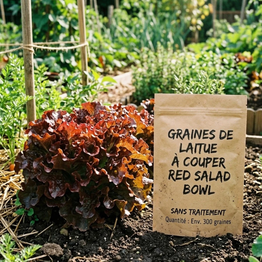 Graines de Laitue à couper Red Salad Bowl - Sans traitement