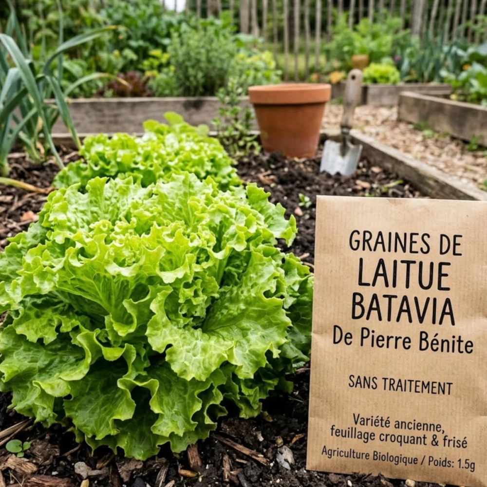 Graines de Laitue batavia De Pierre Bénite - Sans traitement Graines de Laitue batavia De Pierre Bénite - Sans traitement