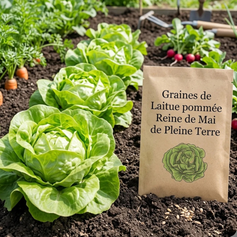 Graines de Laitue pommée Reine de Mai de Pleine Terre