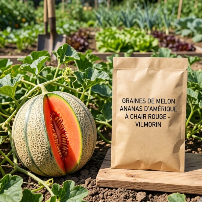 Graines de Melon Ananas d'Amérique à chair rouge - Vilmorin