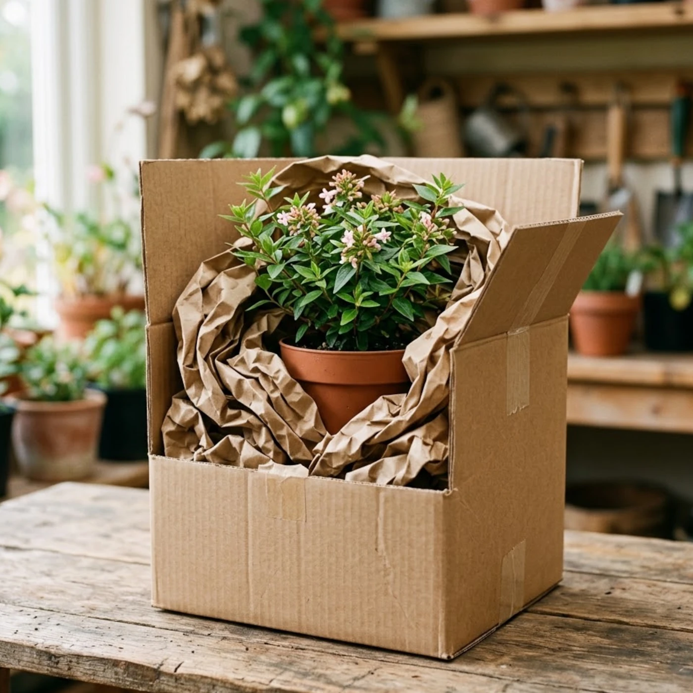 Emballage carton écologique sécurisé pour expédition de plantes