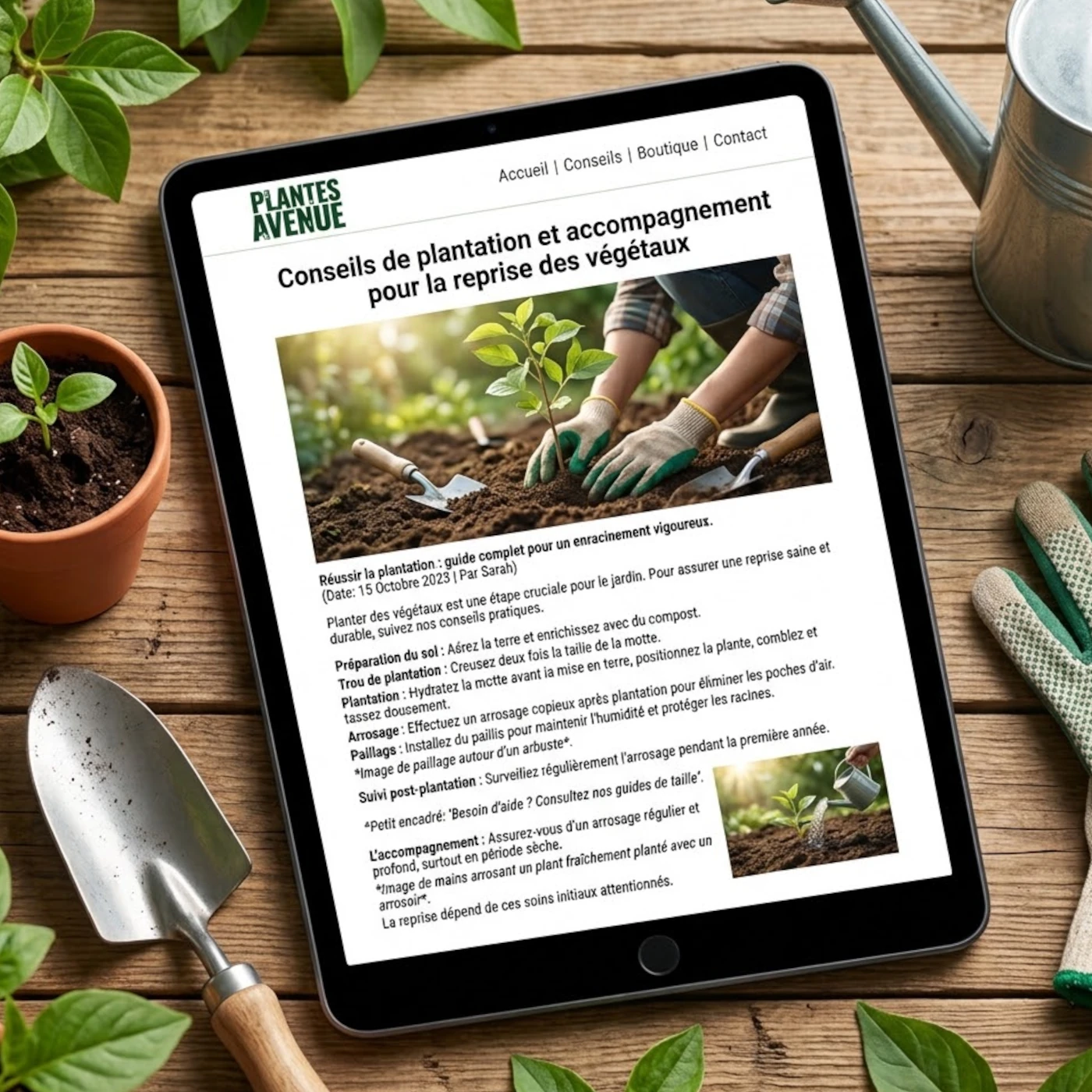 Conseils de plantation et accompagnement pour la reprise des végétaux