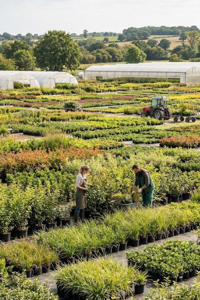 Cultures en pépinière sur les 6 sites de production français Plantes Avenue
