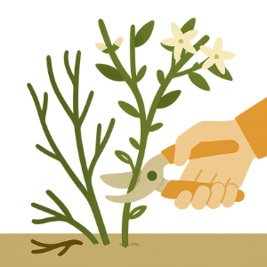 schéma pour tailler le jasmin étoilé - étape 3